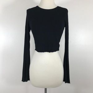 River Island Tight Long Sleeve Crop Top - Size 6